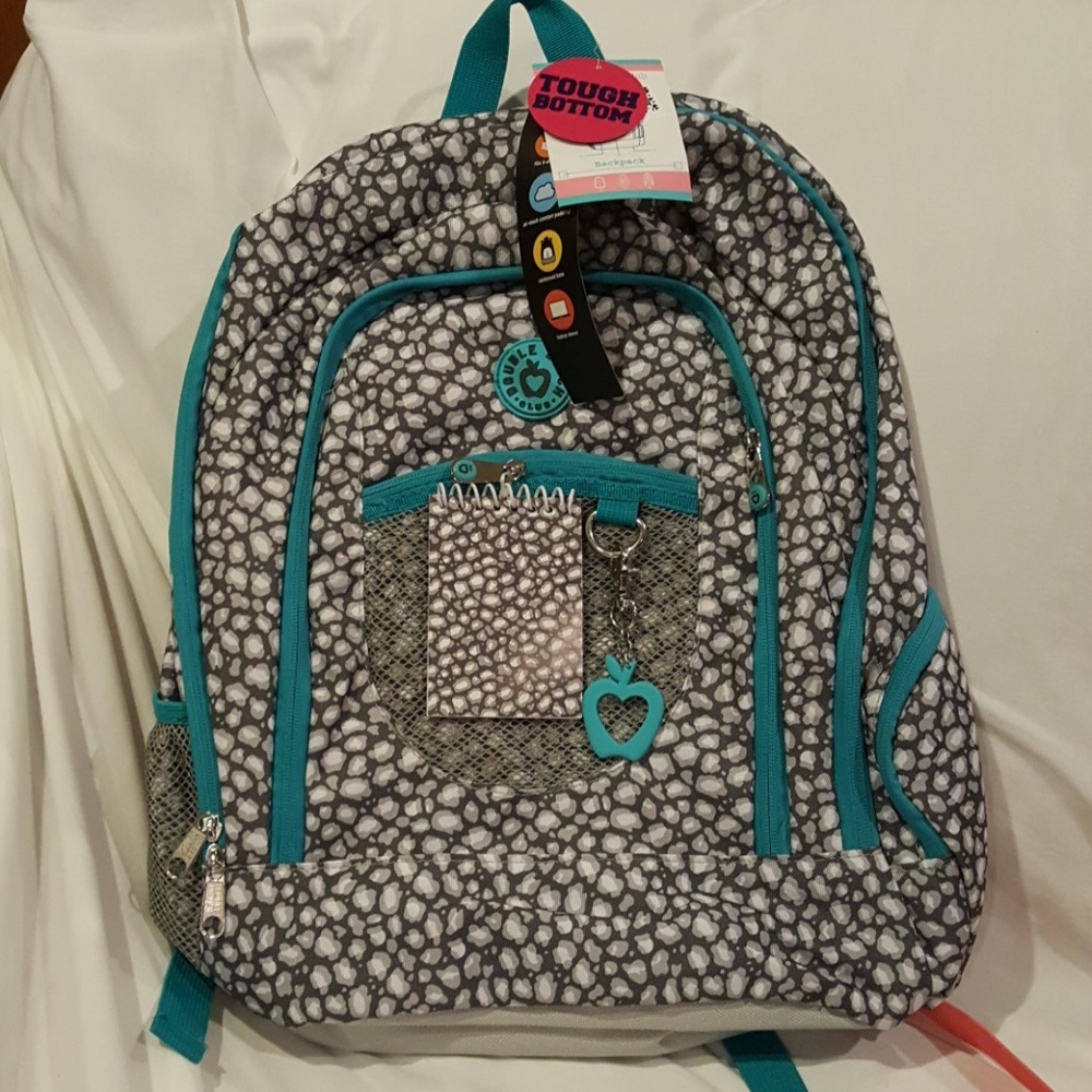 Double Dutch Club grey cheetah backpack